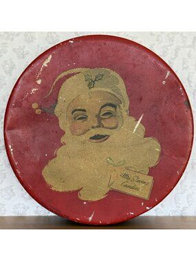 Vintage 1950s Steven Candy Kitchens Mrs Steven’s Candies 9 Inch Candy Tin USA